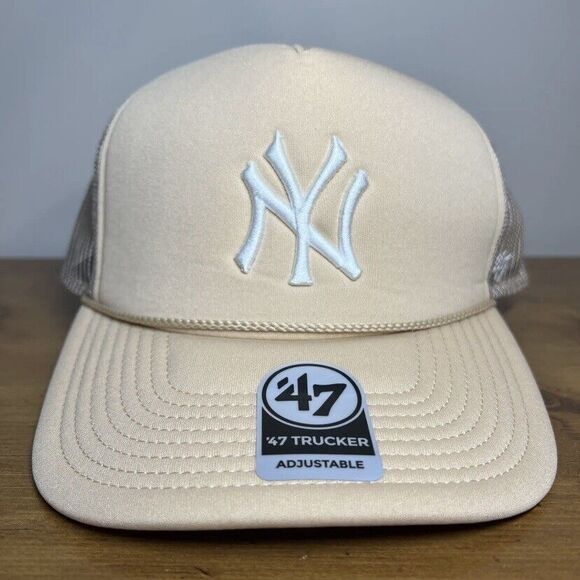 47 Other - '47 Brand New York Yankees Trucker Snapback Baseball Hat Cap Beige Sand Tan NEW